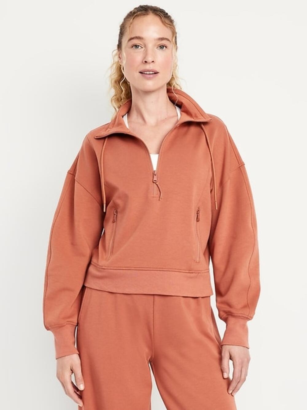 Old Navy Active Dynamic Fleece Quarter Zip Mock Neck Pullover Sweatshirt